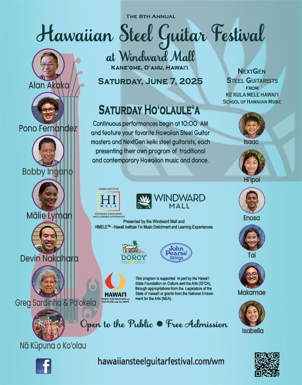 2025 Hawaiian Steel Guitar Festival at Windward Mall Poster